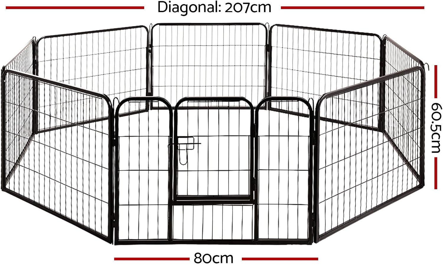 I.Pet 24" Large 8 Panel Pet Dog Playpen Rabbit Play Pen Playpens Fence Cage Cages Puppy Exercise Enclosure Crate Pets Barrier Portable Outdoor Indoor Run Gate Guinea Pig Heavy Panels Kennel - Model 1-61 X 61Cm image number 7