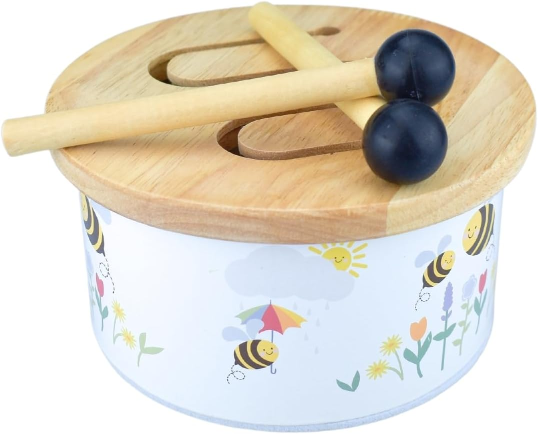 Koala Dream - Buzzy Days BEE Wooden Drum-Musical Instrument for Kids/Toddlers