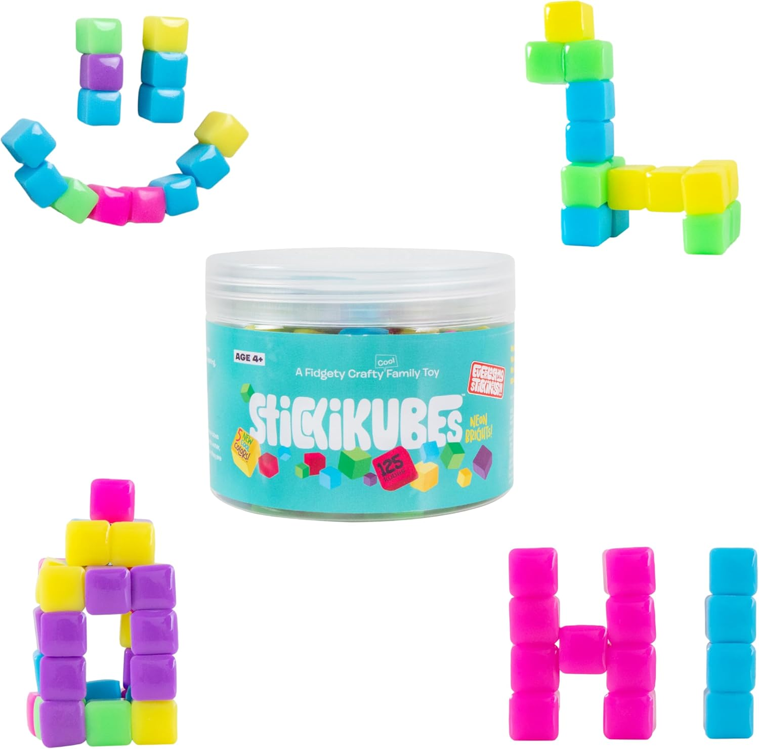 Stickikubes - Neon Brights Tub - 125Pc image number 2