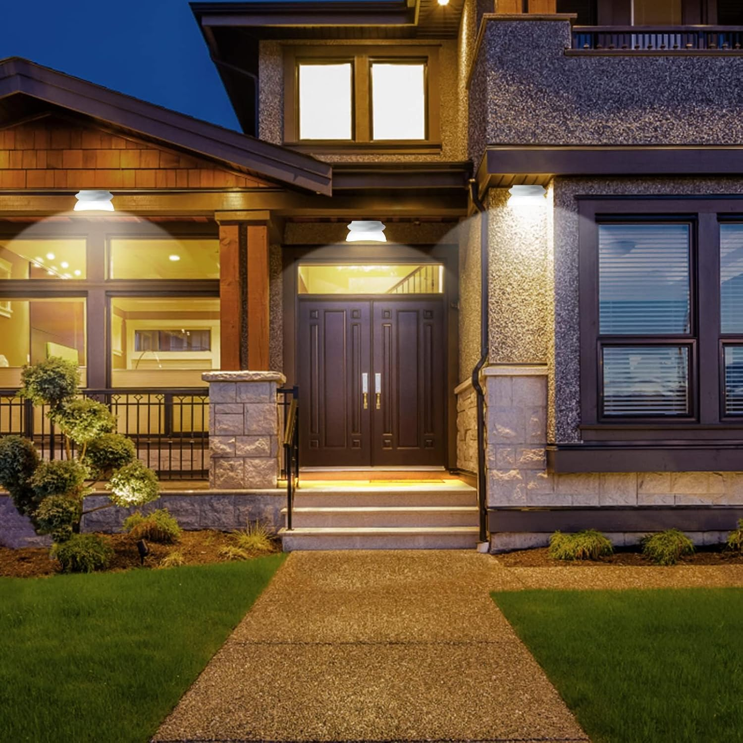 Solar Fence Gutter Lights, 9 LED Solar Powered Garden Outdoor Lights Waterproof Security Lamp for Outdoor Garden Fence Wall Lobby Pathway (White 6 Pack) image number 4