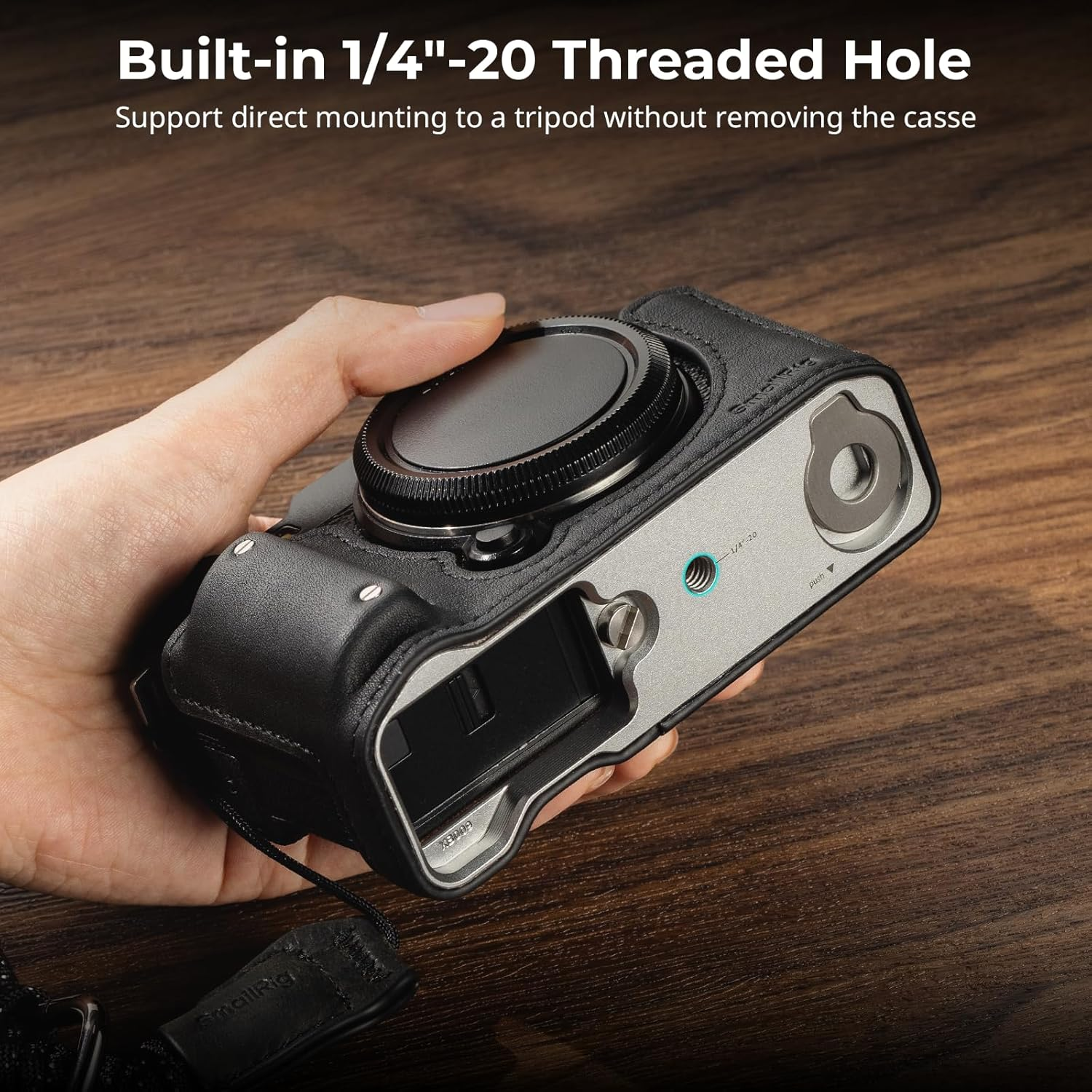 SMALLRIG X-M5 Leather Half Case Kit for FUJIFILM X-M5, Including Leather Half Case, Wrist Strap, Genuine Leather Material, Portable and Protecting (Black) - 4879 image number 5