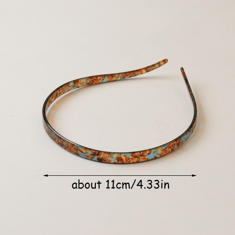 Pack of 4 Cute Headbands Women'S Non Slip Hair Band Women'S Acetic Acid Headband Women'S with Teeth Comb Headband Curved Glasses Design Headband Women'S Cute Colourful Hair Bands Women'S Hair image number 5