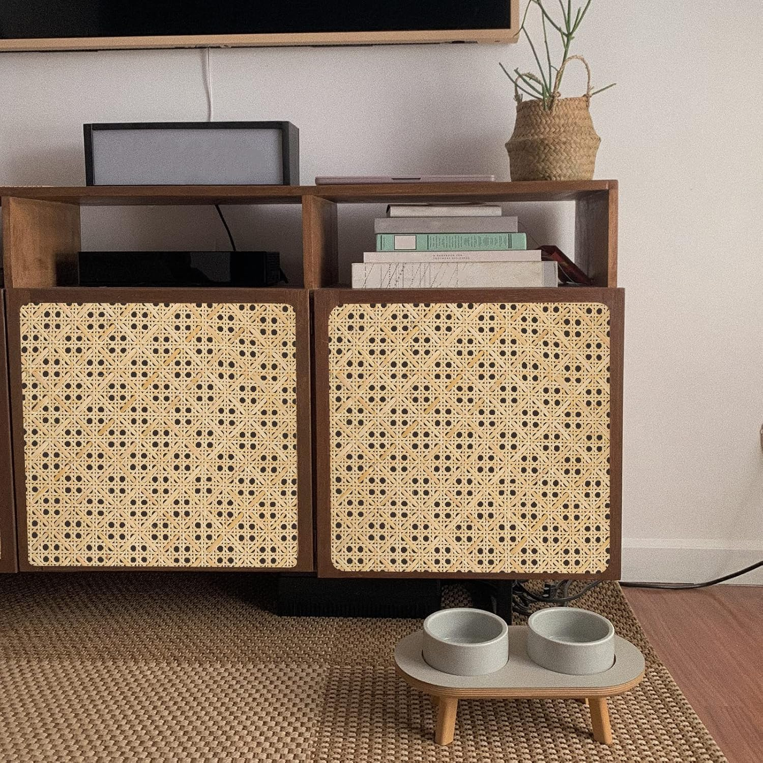 Cane Rattan Webbing Roll, 3.28Ft X 15.8 Inch Woven Open Mesh Cane Natural Rattan Webbing Rattan Webbing for Caning Projects Wide Rattan for DIY Crafts Cabinet Chair Furniture image number 4