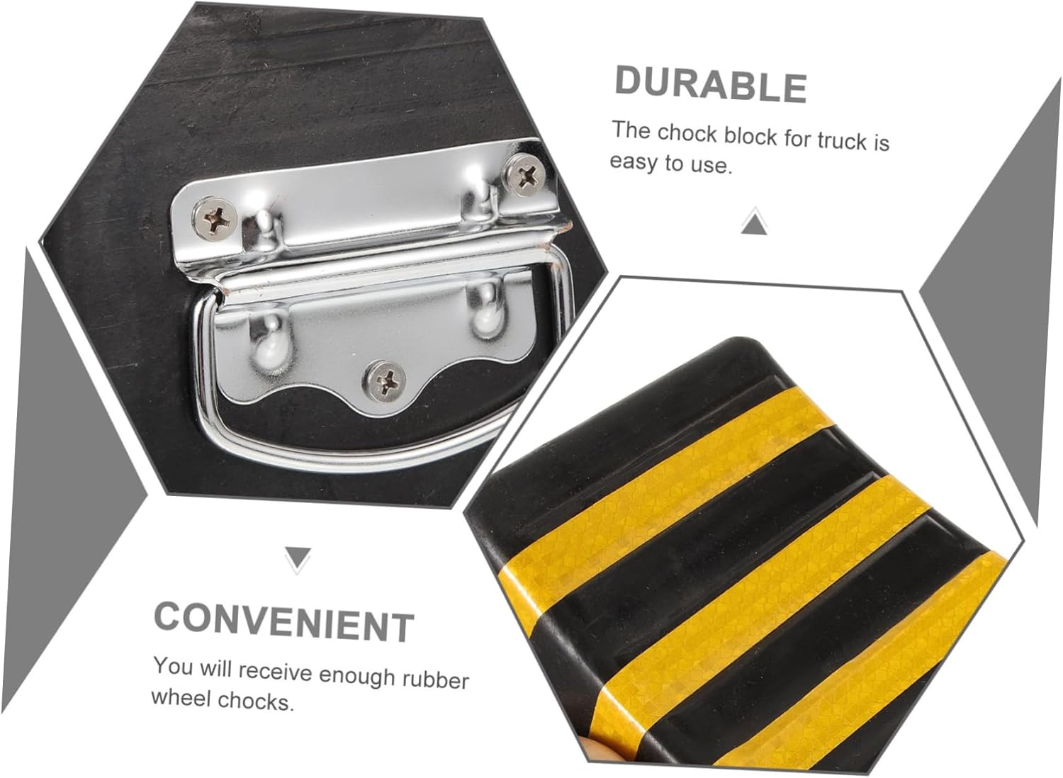 CLISPEED Heavy Duty Rubber Car Wheel Chock Skid Tyre Stopper for Trailers Rvs Durable Non Slip Design for Car Accessory for Safe Vehicle Stopping image number 5