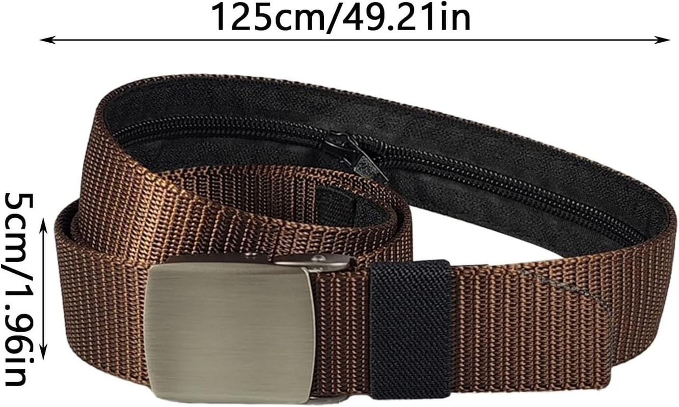 Travel Safety Belt, Travel Bag Belt - Belt with Wallet, Security Money Belt for Valuables, Travel Anti-Theft Belt, Cashsafe Wallet Belt, Safe Waist Belt for Men, Holds, Coffee, See Description, See image number 4