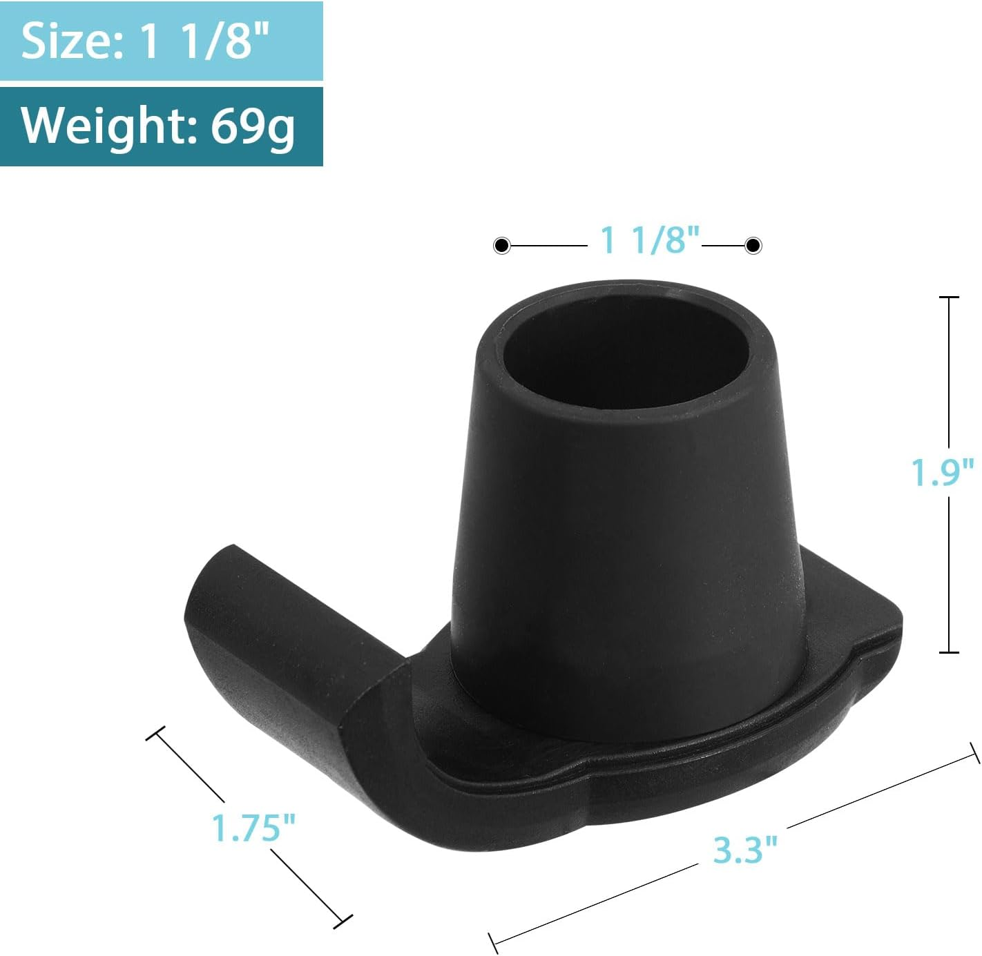 Walker Ski Glides,Walker Accessories for Seniors Folding Walkers, Universal Fit All 1-1/8" Tube Shaft Walker, 2Pack (Black) - Gray image number 3