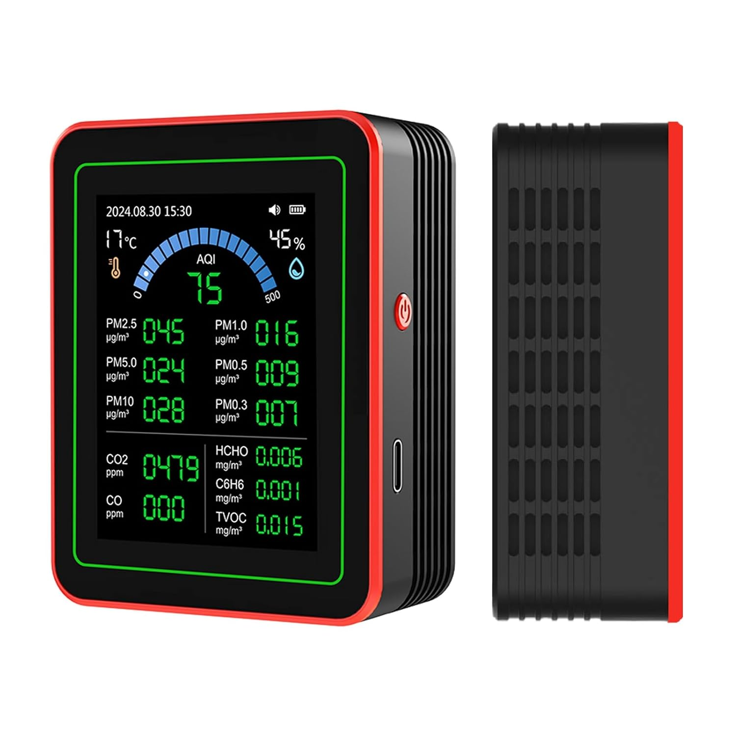 Pomya Air Quality Meter, Portable Portable Air Quality Meter Easy to Read of Precise Reading Battery Type C Cargo for the Home image number 4