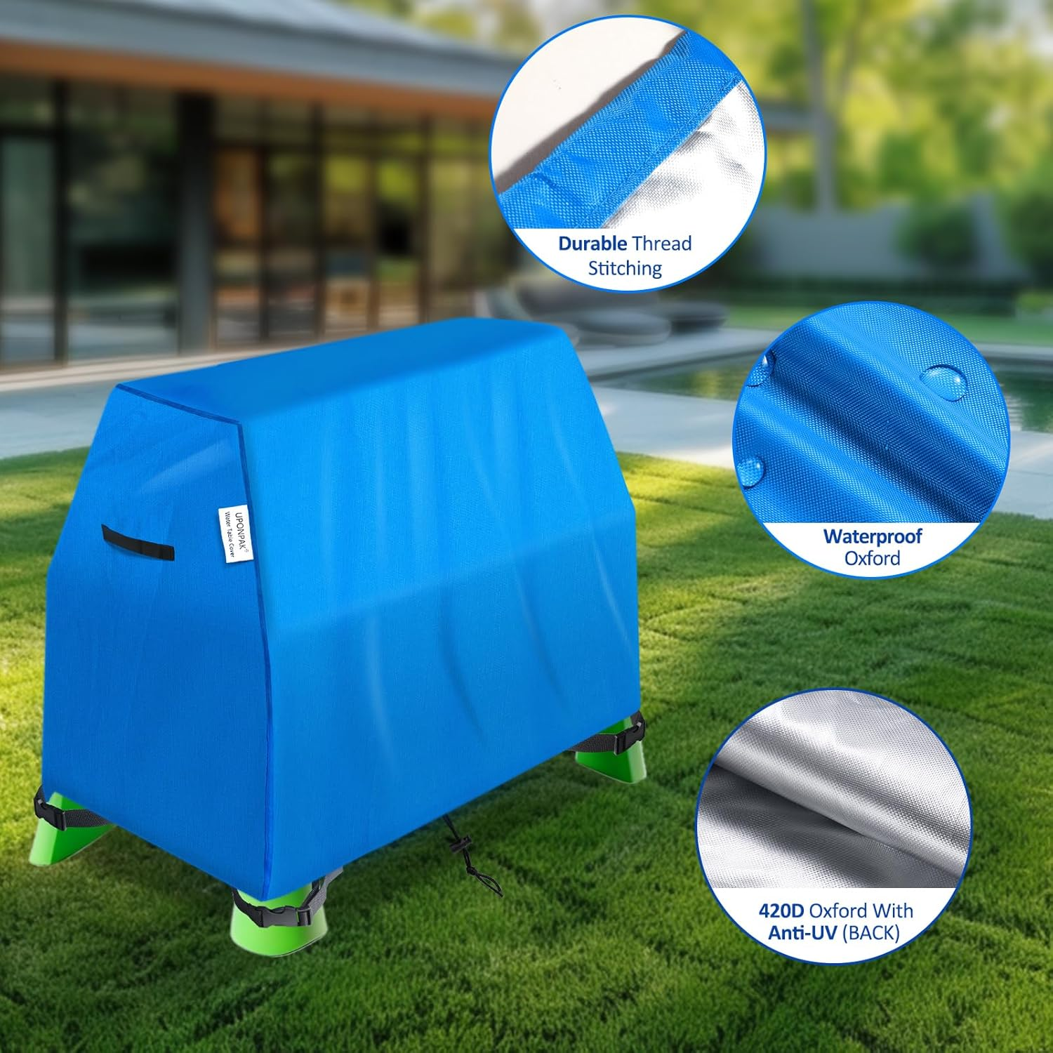 Kids Water Table Cover, Sand Table Toys Covers, Waterproof, Outdoor Kids&lsquo; Play Table Cover, Fit Step2 Rain Showers Splash Pond Water Table, Blue