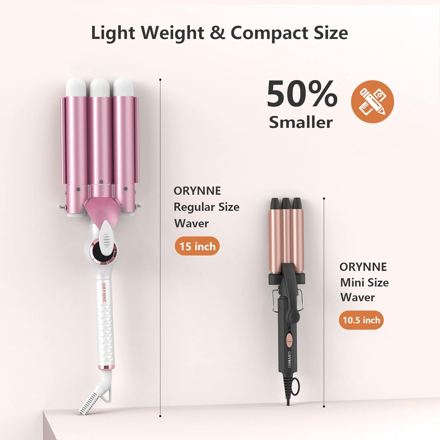 Crimper Hair Tool for Short Hair, 1/2 Inch Mini Crimper for Tight Beach Waves, Mini 3 Barrel Curling Iron with Argan Oil Infused, Beach Waves Curling Iron, Easy to Use image number 1