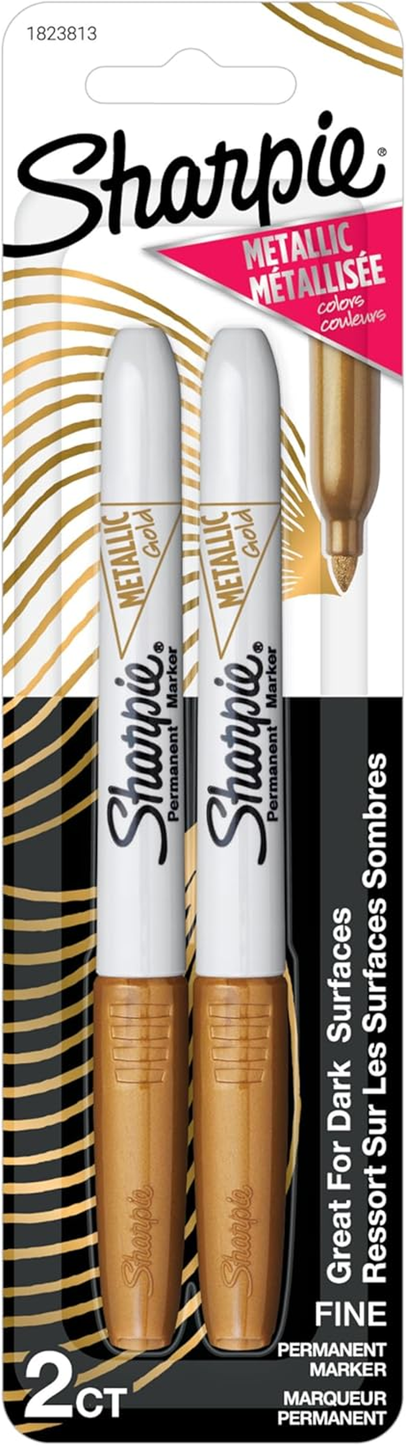 Sharpie Metallic Marker, Gold (Pack of 2) image number 4