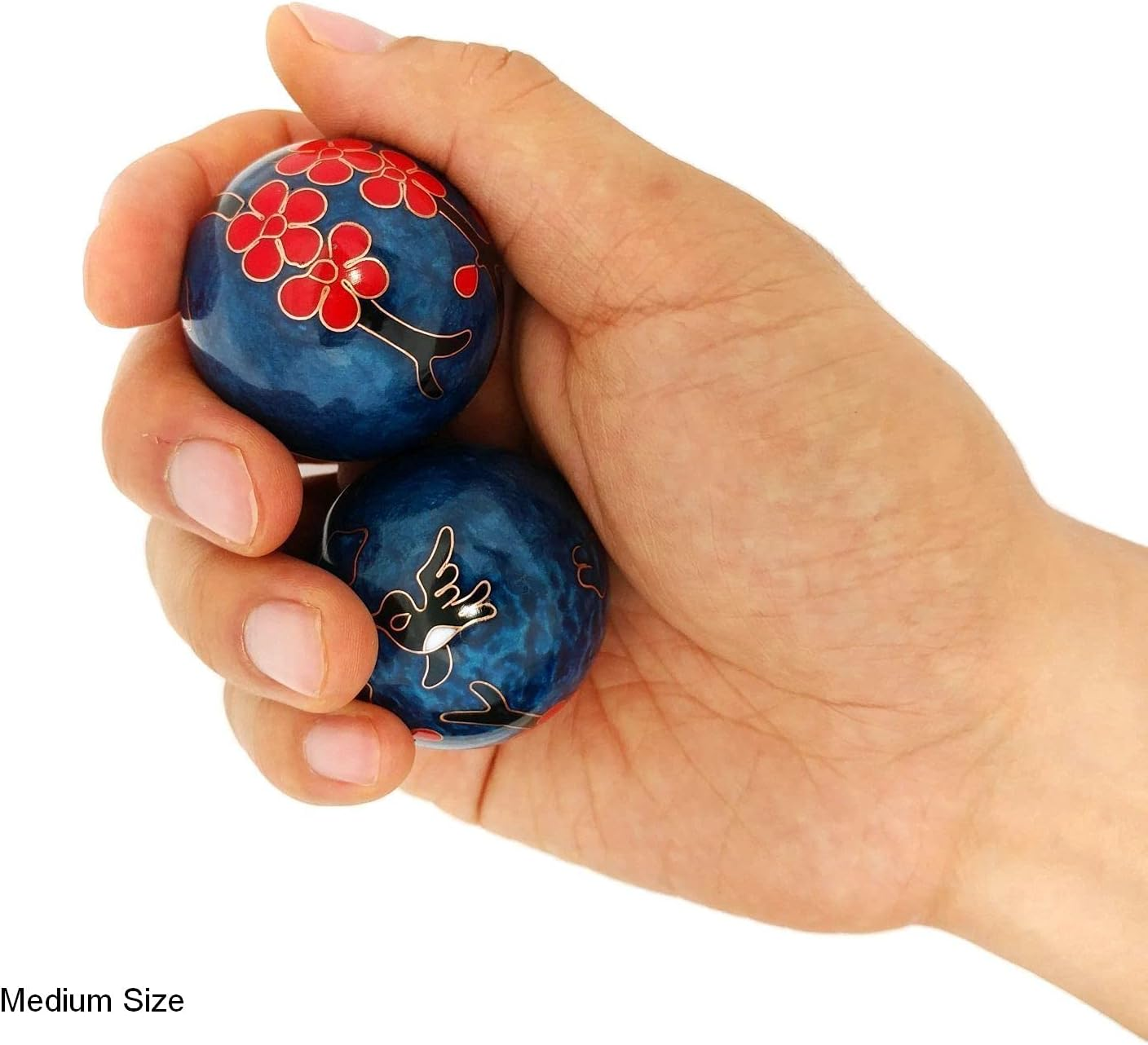 Top Chi Hummingbird Baoding Balls with Bamboo Stand (Medium 1.6 Inch) image number 1