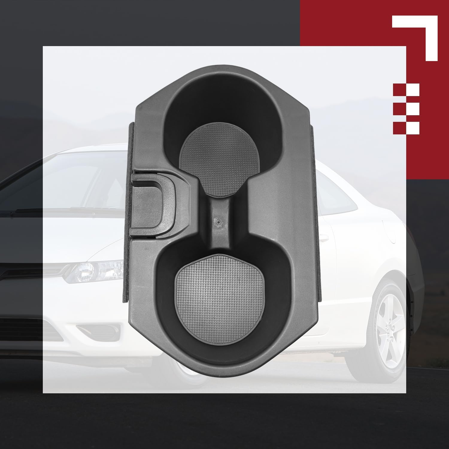 Cup Holder Insert Accessories for Honda Civic 2016-2021 Lx Ex Si Sport Hatchback Coupe Sedan Insight,Center Console Drink Bottle Cup Holder Adapter Replace 83446-TBA-A01ZA (Black) image number 3