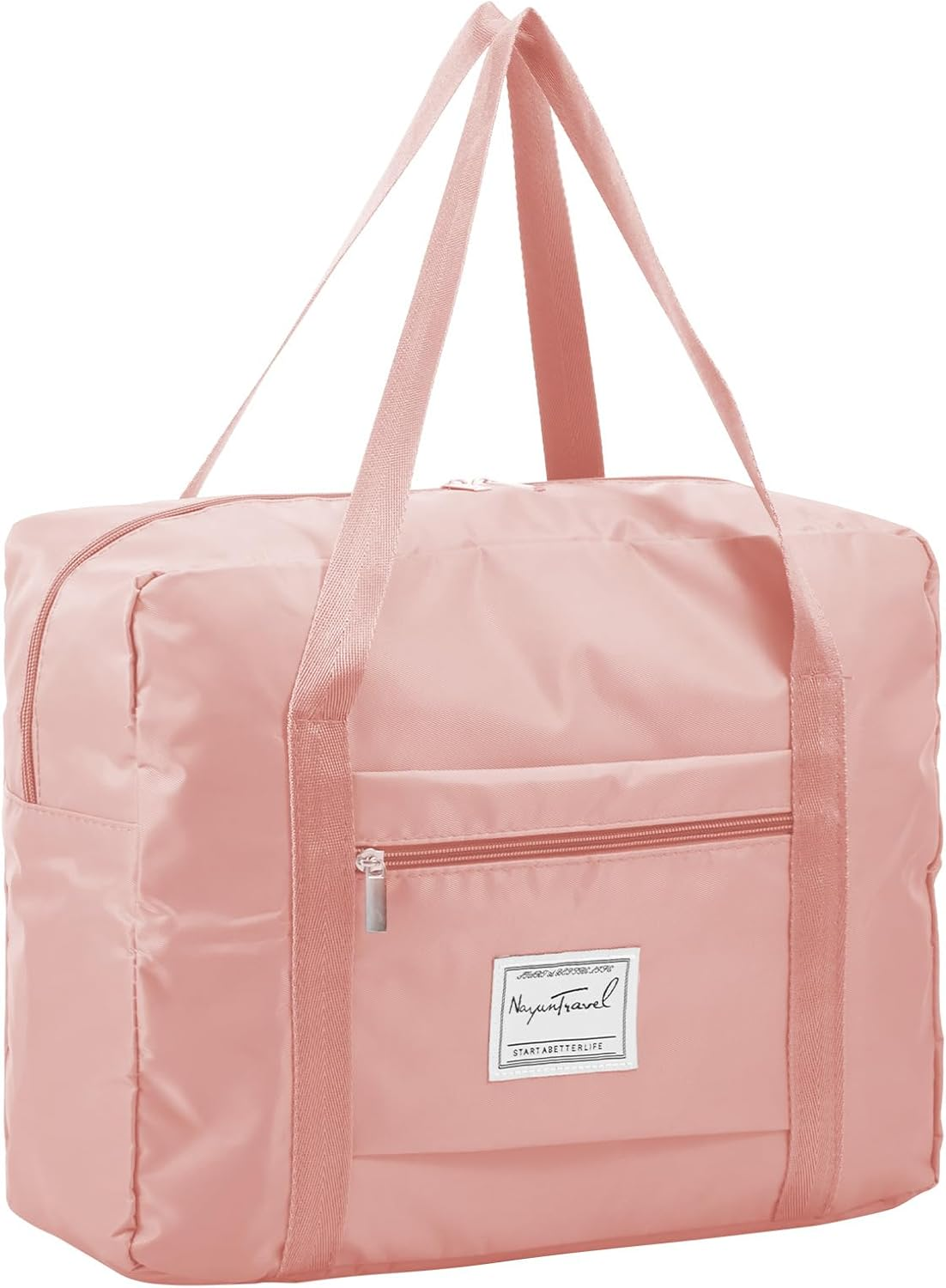 ZFLYCANP Travel Duffle Bag, Waterproof Lightweight Oxford Cloth Dry Wet Separation Design, Foldable Travel Duffel Bag for Indoor Outdoor Sport (Pink)