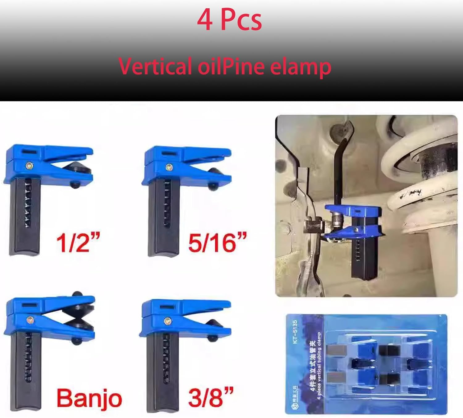 4 Pcs Brake Fluid Line Stopper Gasoline Hose Stopper Gas Hose Stopper Hose Clamp Set to Prevent Car Oil Spill 5/16 3/8 1/2 Banjo Flare Line Stopper Fluid Stop image number 3