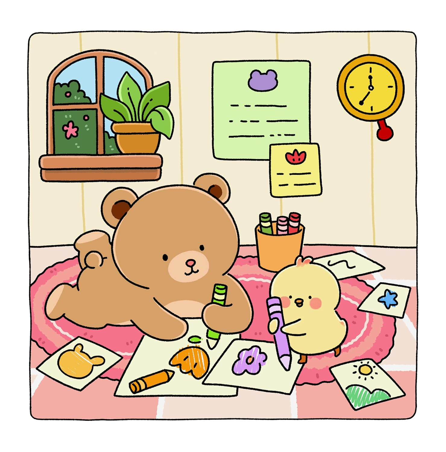 Gummy & Pecky: Super Cute Coloring Book for Adults and Teens about Besties and Their Heartwarming Adventures image number 5