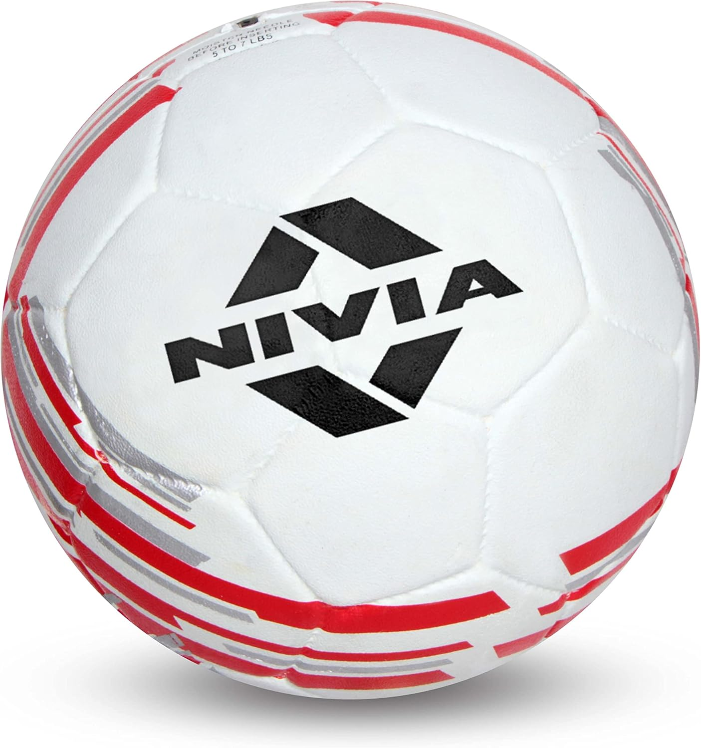 Nivia Country Colour England Football (White/Red, Size 5) | Machine Stitched | Rubberized Moulded | 12 Panel | Waterproof | Soccer Ball image number 4