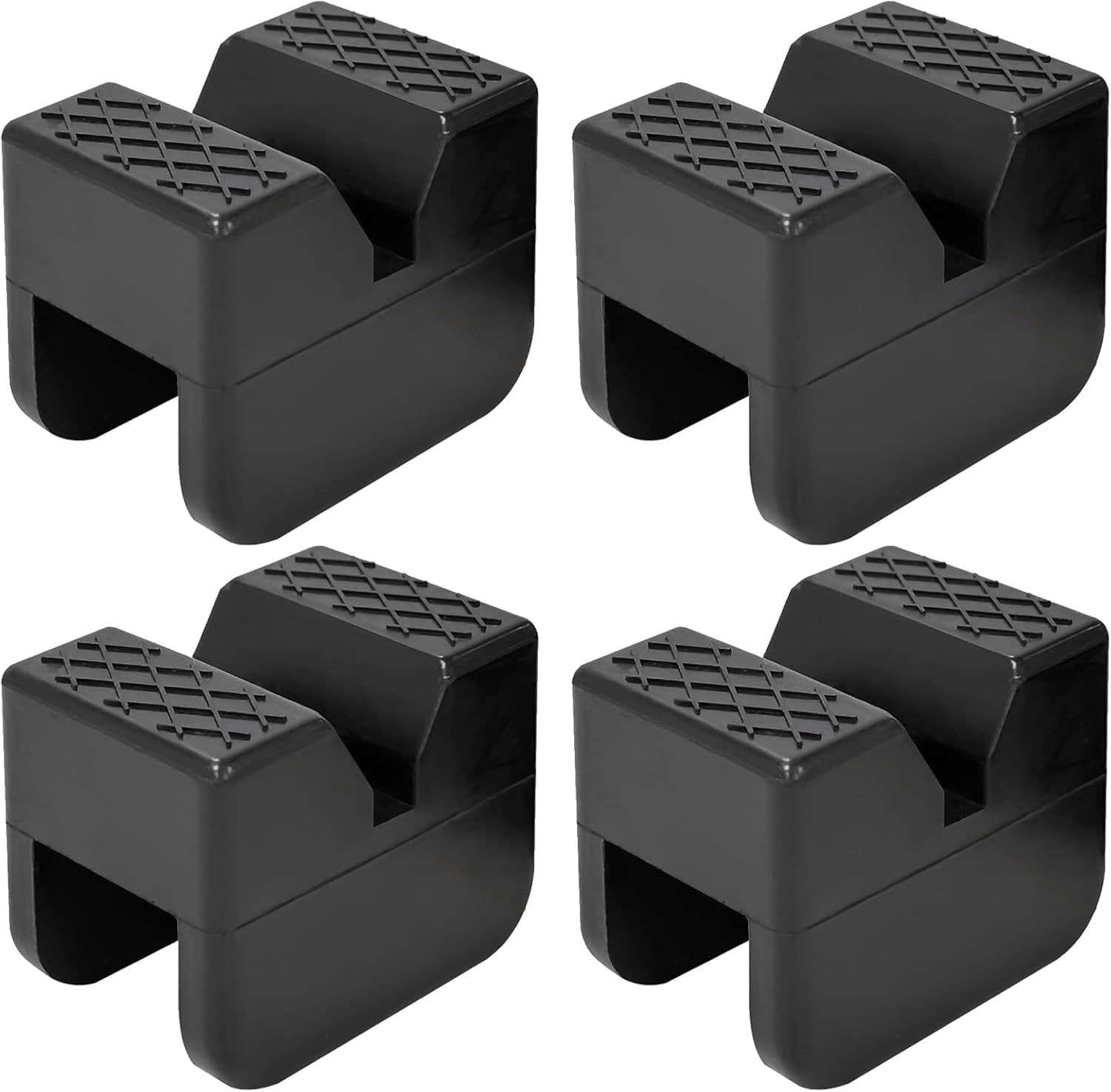 Jack Stand Pads, 4 Pcs 3 Ton Jack Pad Adapter, Universal Rubber Slotted Frame Rail Pinch Welds Protector Pad for Jack Stand Support Lift, Car Accessories for Sedan, SUV and More (Black) image number 6