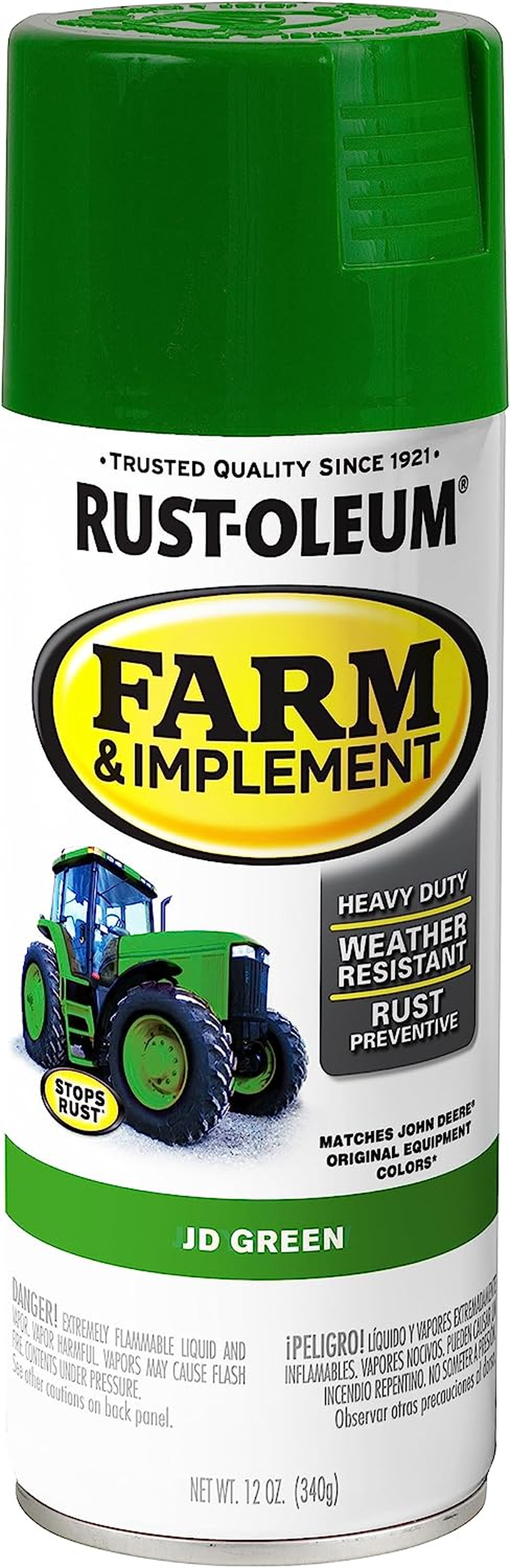 Rust-Oleum 280124 Farm and Implement Spray Paint, John Deere Green, 12 Oz image number 6