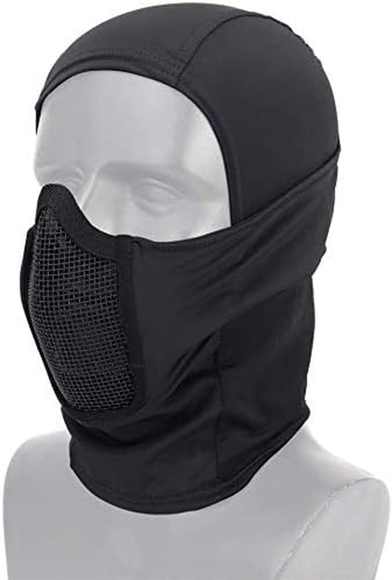 Tactical Gear Breathable Balaclava Mesh Mask Ninja Style Full Face Airsoft Mask Windproof Motorcycle Cycling Hood Neck Warmer image number 2