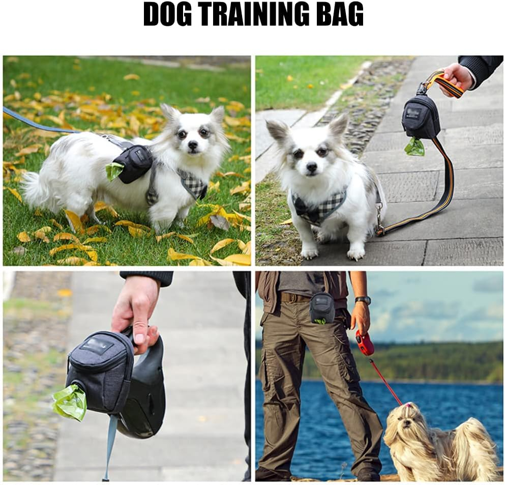 Dog Training Treat Pouch with Pet Waste Bag Dispenser and Poop Bag Holder - Rose Red