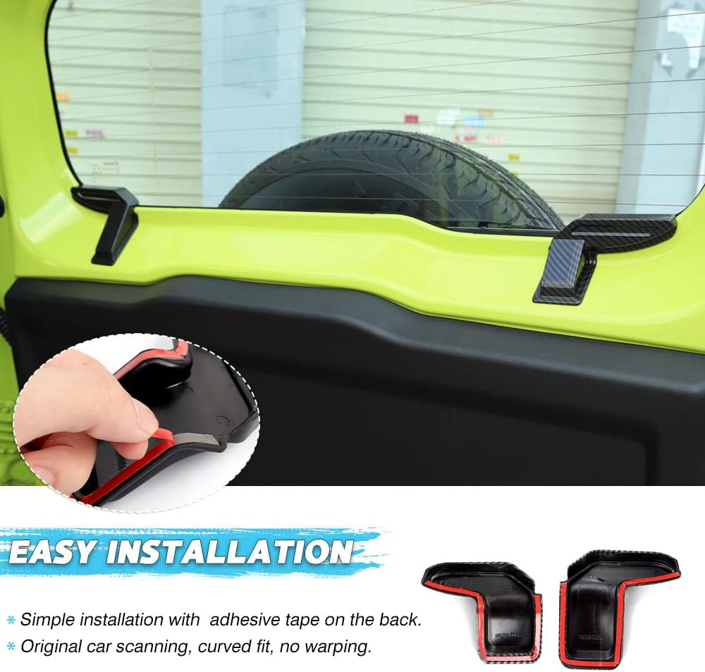 2Pcs Carbon Fiber Style Rear Windshield Heating Wire Protection Cover Fit for Suzuki Jimny 2019-2023 JB64 JB74 image number 6