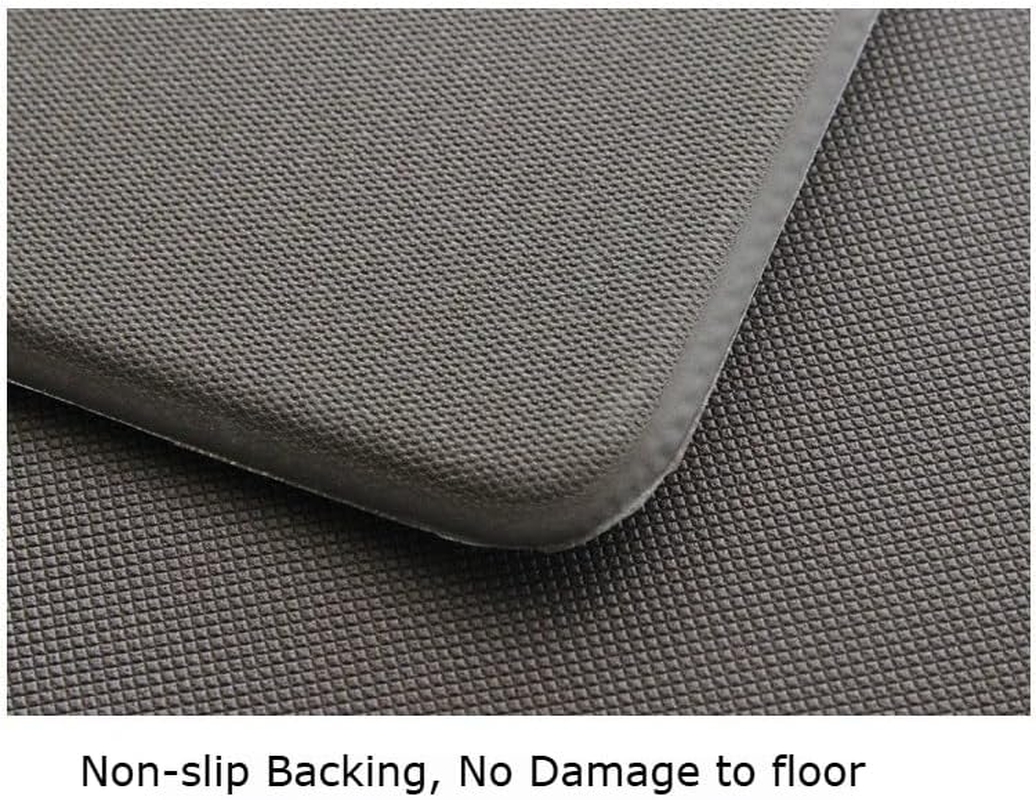 2 Pieces Non Slip Cushioned Kitchen Floor Mat Set,Marble Pattern with Gold Accents, 5Mm Thick PVC Non-Slip Waterproof Kitchen Rugs, 45X75Cm+45X120Cm, Light Blue image number 4