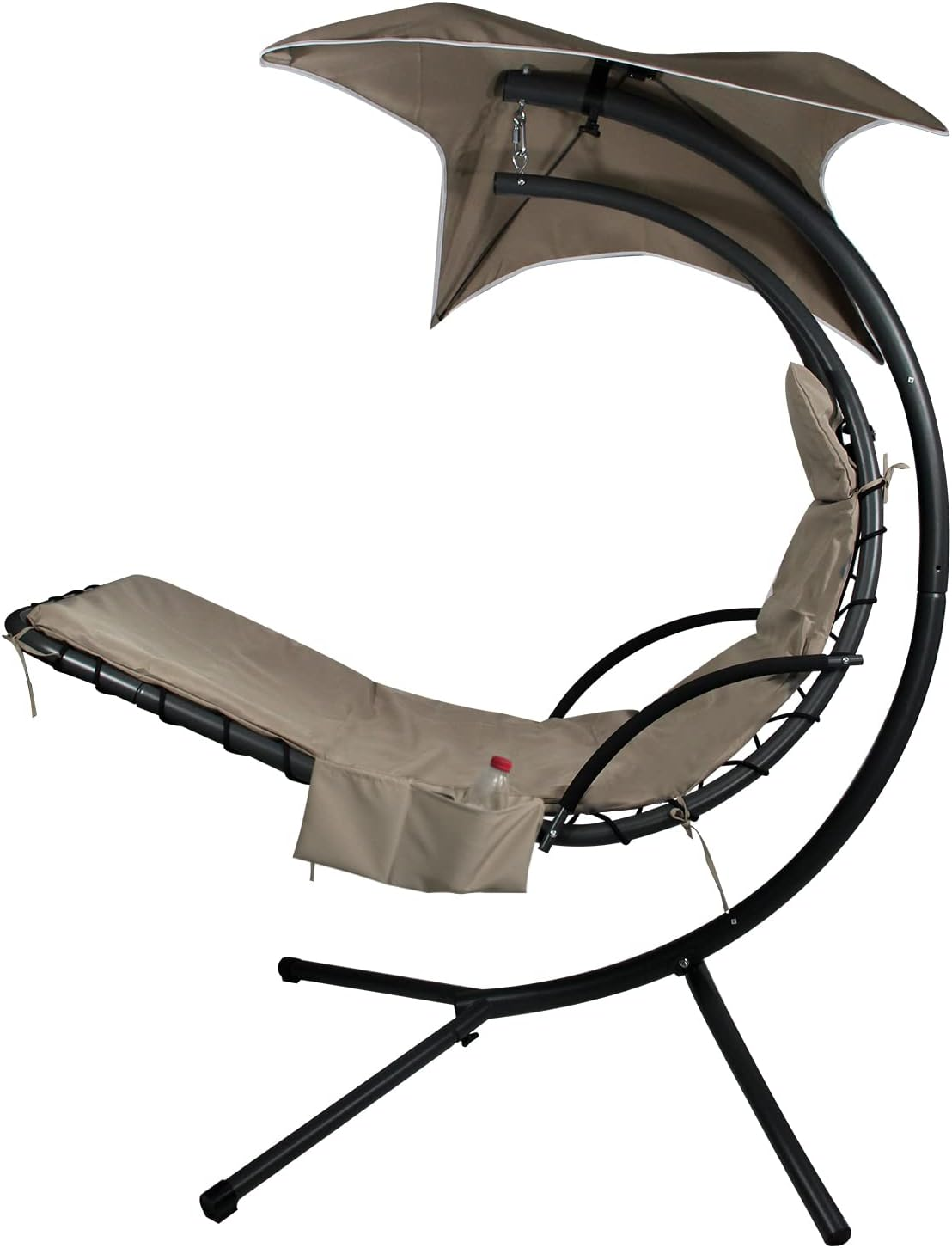 Outdoor Hanging Lounge Chair Replacement Cushion Cover and Umbrella Fabric, Made for Patio Curved Chaise Hammock Floating Swing Chair Pads, Waterproof Soft Fabric (Cushion Not Included), Blue