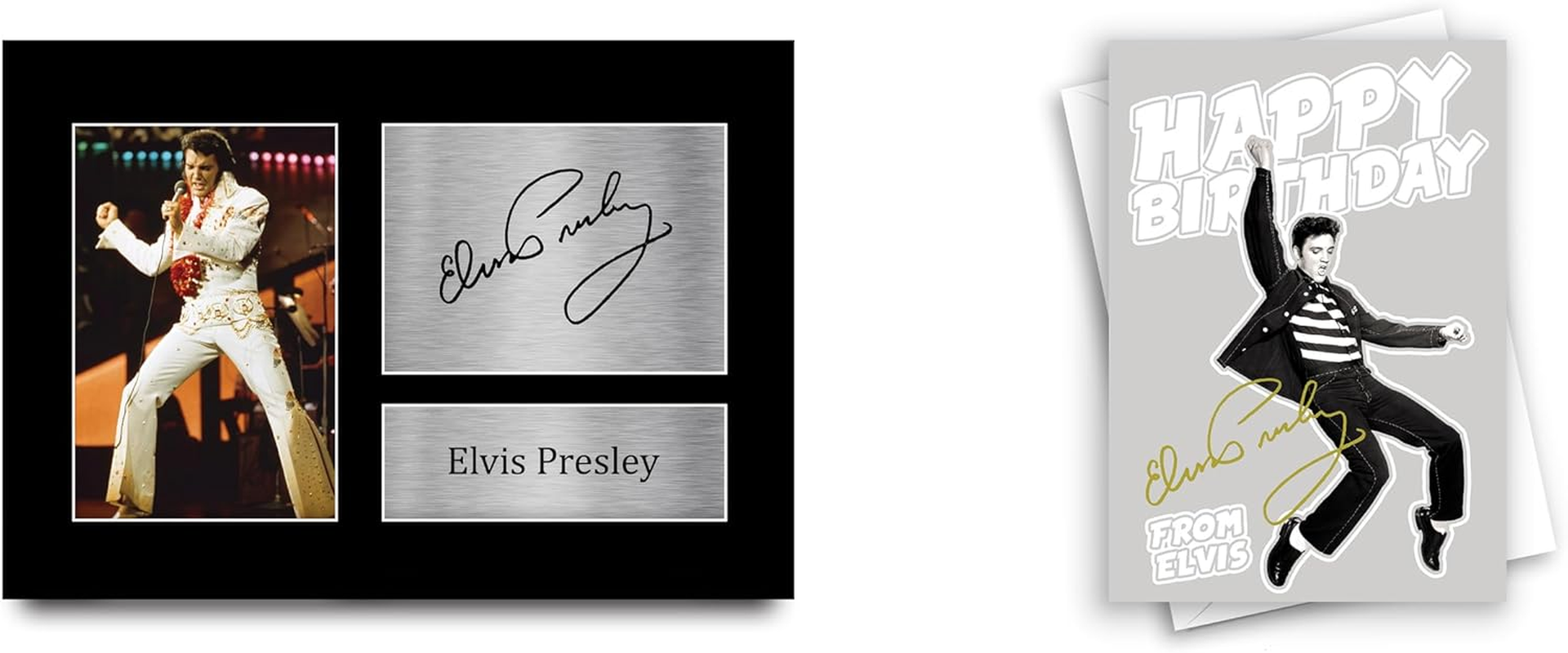 HWC Trading FR A3 Elvis Presley Musician the King Gifts Printed Signed Autograph Picture for Music Memorabilia Fans - A3 Framed