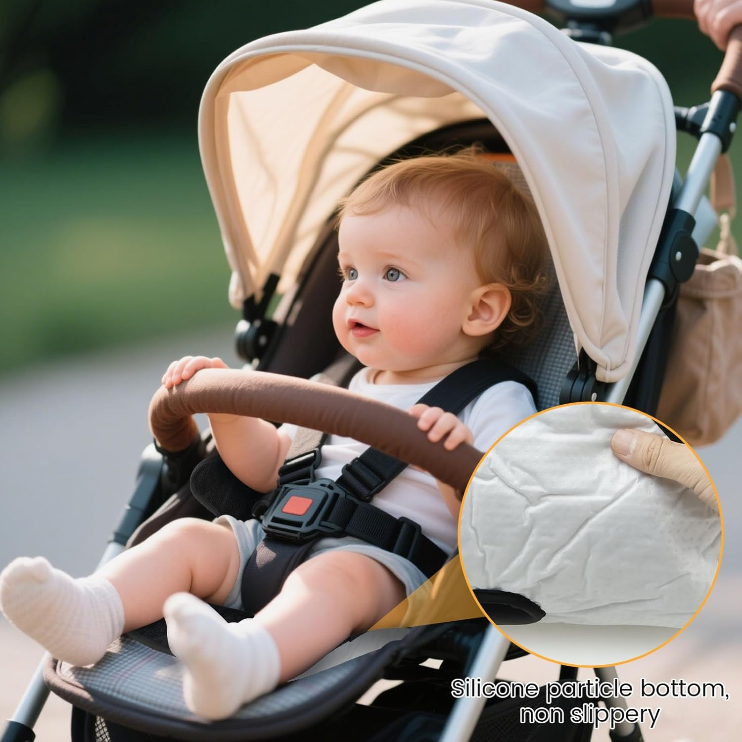 2 Pack Infant Car Seat Protector for Potty Training, Dry Waterproof Car Seat Liner Toilet Training, Reusable Piddle Pads Cover, 4 Layer Leakage Protection Vehicle Seat Liner for Chair (Black) - Light Grey image number 5