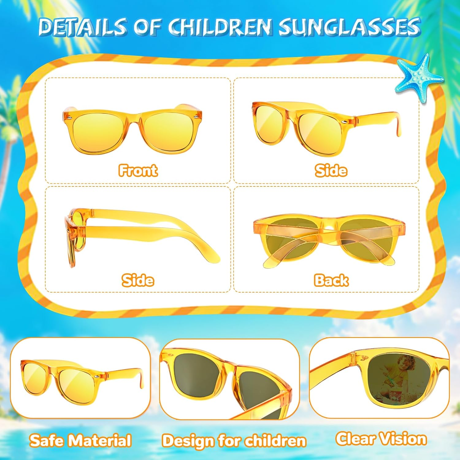 Kids Sunglasses Bulk Party Favours - 24 Packs Boys Girls Toddlers Sunglass for Age 3-8 with UV 400 Protection, Folding Neon Sunglasses for Kids Birthday Party Bag Fillers image number 2