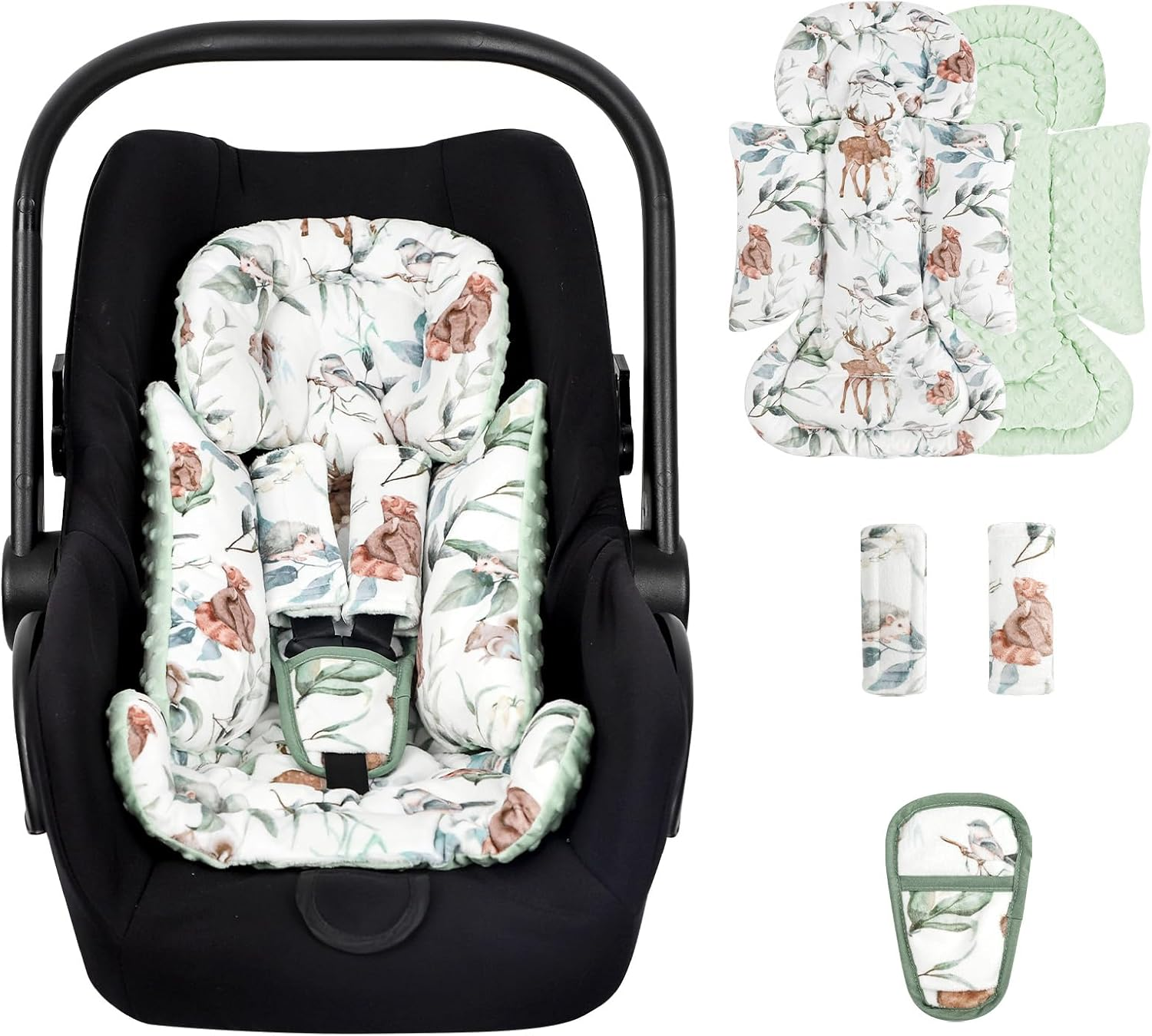 TANOFAR Infant Car Seat Head Support, Soft Baby Carseat Head & Body Support, Rainbow Baby Car Seat Insert Cushion for Newborn Boys