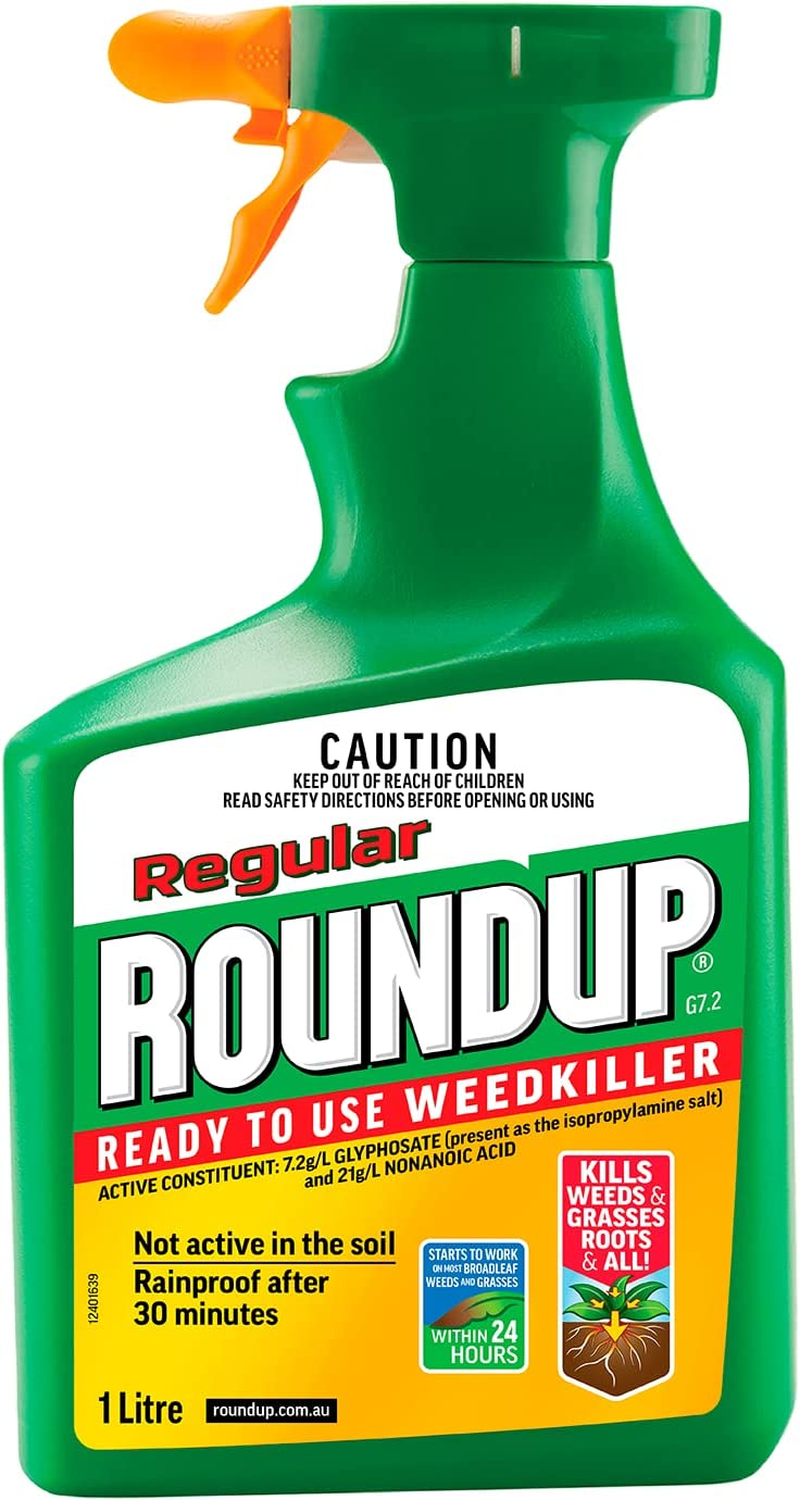 Roundup Regulary 24H Weed Killer Spray 1L - Ready Mixed Weedkiller - Rainproof after 30Mins - Results in 24H - Child Resistant Packaging