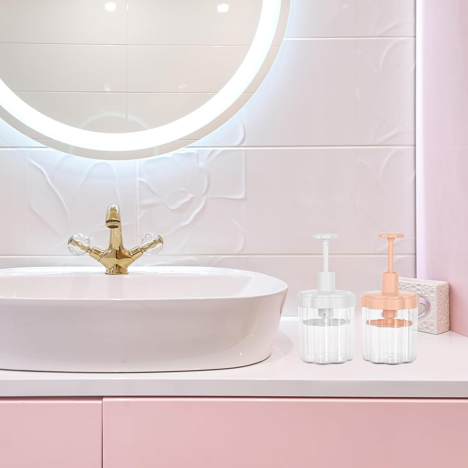 HEANUJJ 2Pcs Face Wash Foam Maker Pump Dispenser Bottles for Shampoo and Body Wash, Manual Portable Facial Cleanser Frother for Travel and Daily Beauty Care image number 5