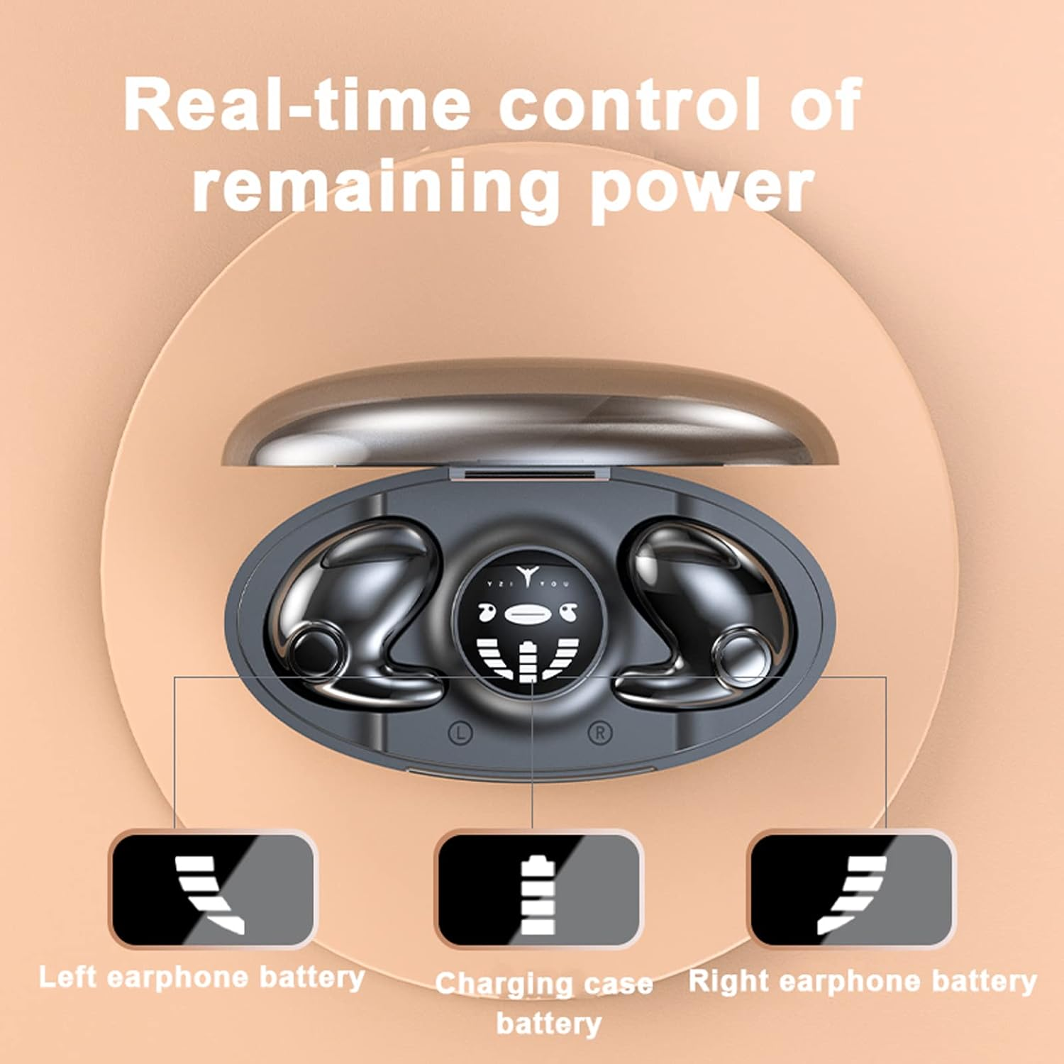 Xmenha Mini Headphones Bluetooth Invisible Wireless Headphones for Small Ears with Noise Cancelling Sleep Headphones Noise Cancelling In-Ear Headphones for Sleeping Wireless Sleep Headphones image number 3