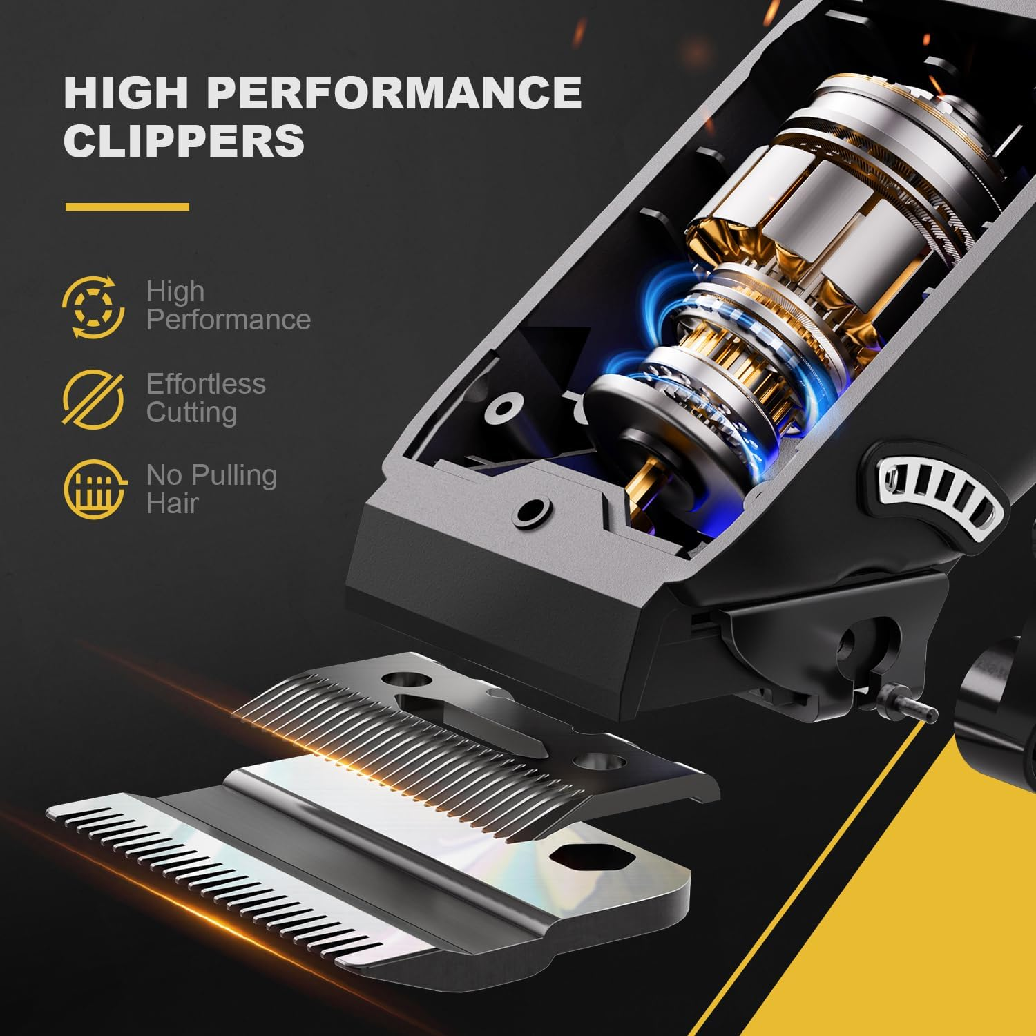 SUPRENT Pro Hair Clippers for Men, Rechargeable Cordless USB-C Clippers for Hair Cutting, Mens Hair Clippers & Trimmer Kit with LED Display for Barbers & Home Use (Gray) image number 5