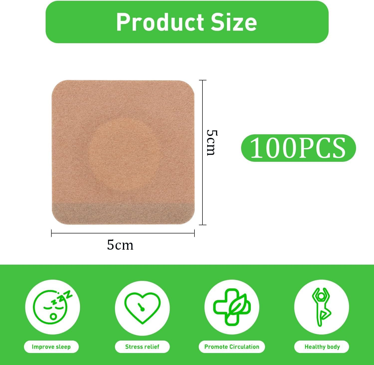 100Pcs Castor Oil Pack Wrap for Belly Button, 2 Inch Self-Adhesive Castor Oil Patches, Highly Absorbent Belly Button Patches for Work Sleep, Oils Not Included image number 1