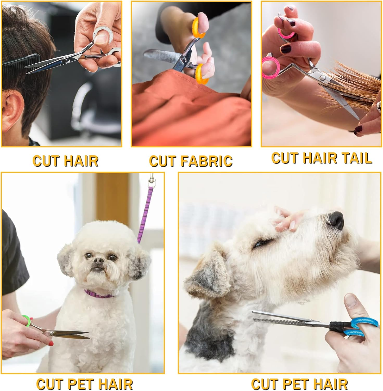 80-Piece Scissors Finger Rings Professional Dog Grooming Scissors Accessories for Dog Hair Cutting, Ergonomic Pet Shear Finger Ring Thumb Inserts Grips for Comfortable and Precise Grooming image number 2