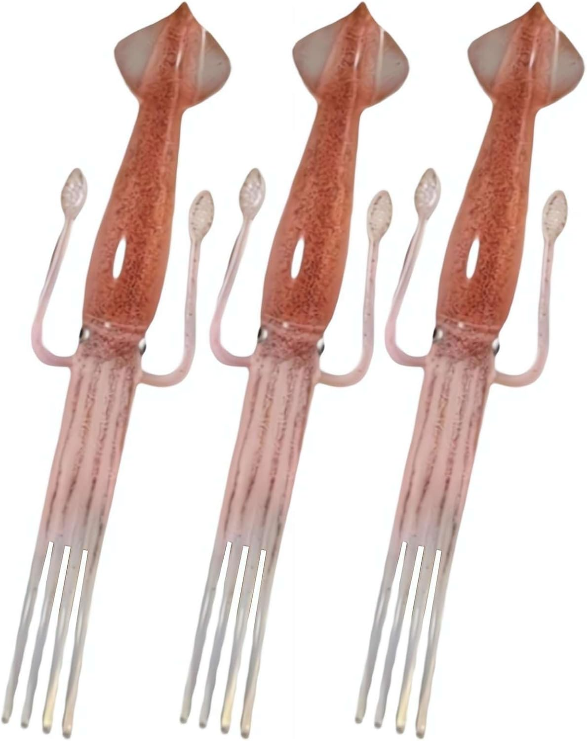 Squid Shape Noodle Fork, Cute Squid-Shaped Cooking Tools, Food Grade Plastic Portable Tableware for Picnics & Parties, Heat-Resistant Plastic Utensil for Ramen/Pasta/Salad (2 Pcs)