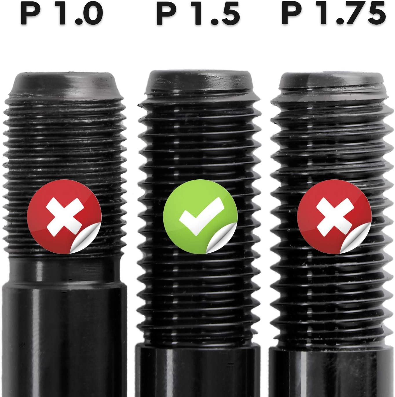 Cyclingdeal Trainer Thru Axle - Bike Bicycle 12Mm Rear Wheel Skewer for Indoor - Length 160Mm to 172Mm - Thread Pitch: M12 X P1.5 - Spacers 2.5Mm/6Mm Included image number 6