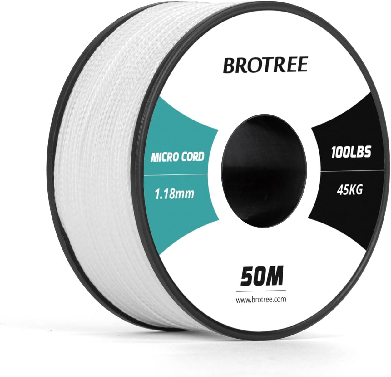 Brotree Micro Cord 1.18Mm Paracord 50M Thin Cord Braided Cord for Bracelet, Crafting and DIY - 45Kg Breaking Load (White) image number 6