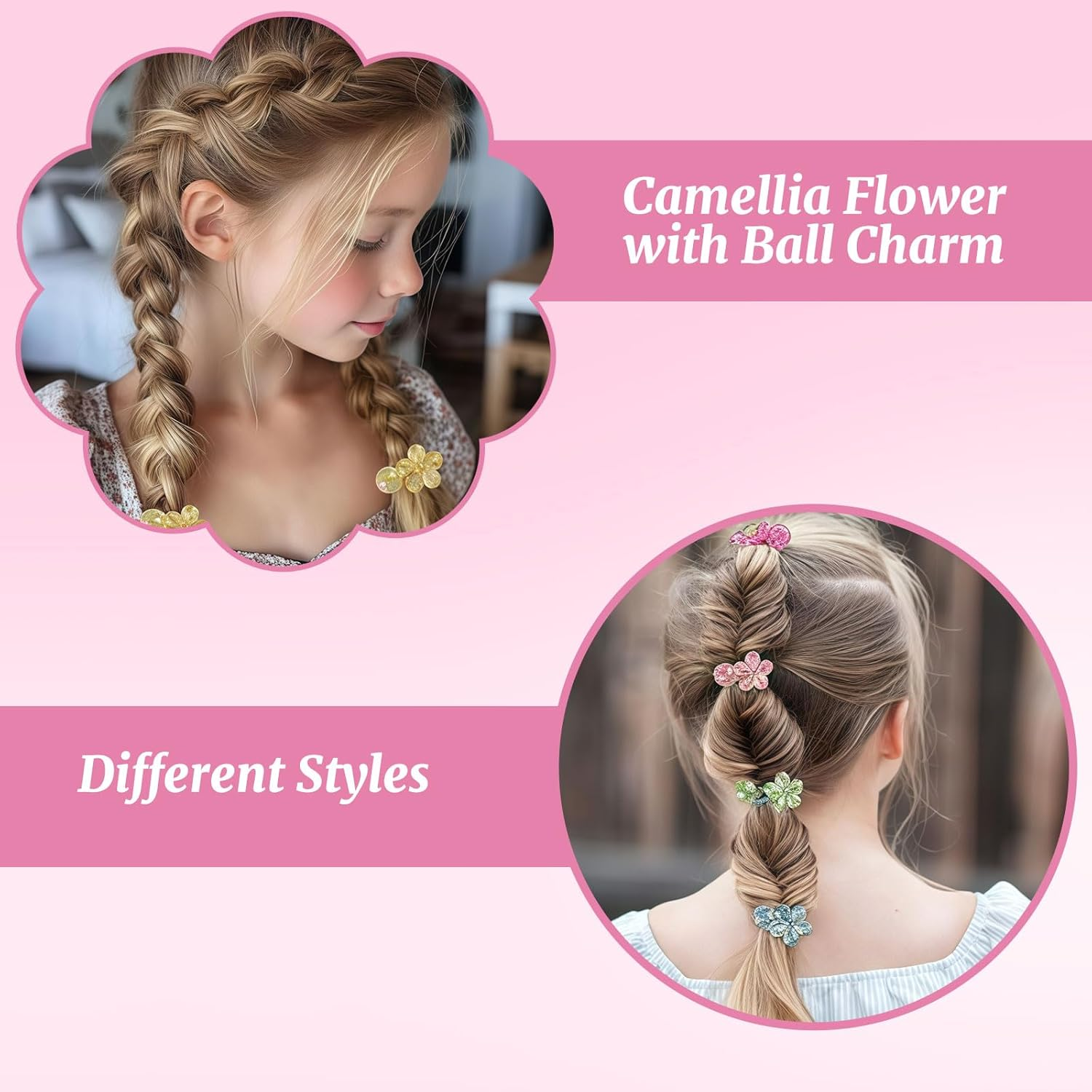 Xanthelle Girls Hair Bobbles Pack of 14 Colourful Hair Accessories Children'S Braid Elastics Baby Hair Scrunchies & Hair Band Girls Elastic Bubble Hair Ties with Beads and Balls image number 5