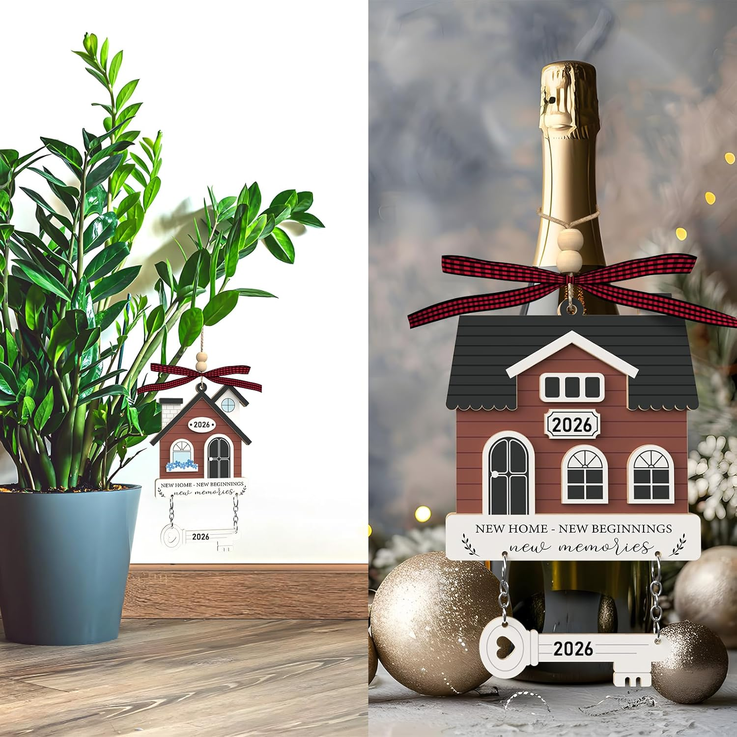 House Warming Gifts New Home - Housewarming Gifts for New House - Housewarming Gift Presents for Women, Couple - New House New Beginning -New House Owners Gift Ideas - Wooden Home Ornament 2026 image number 4