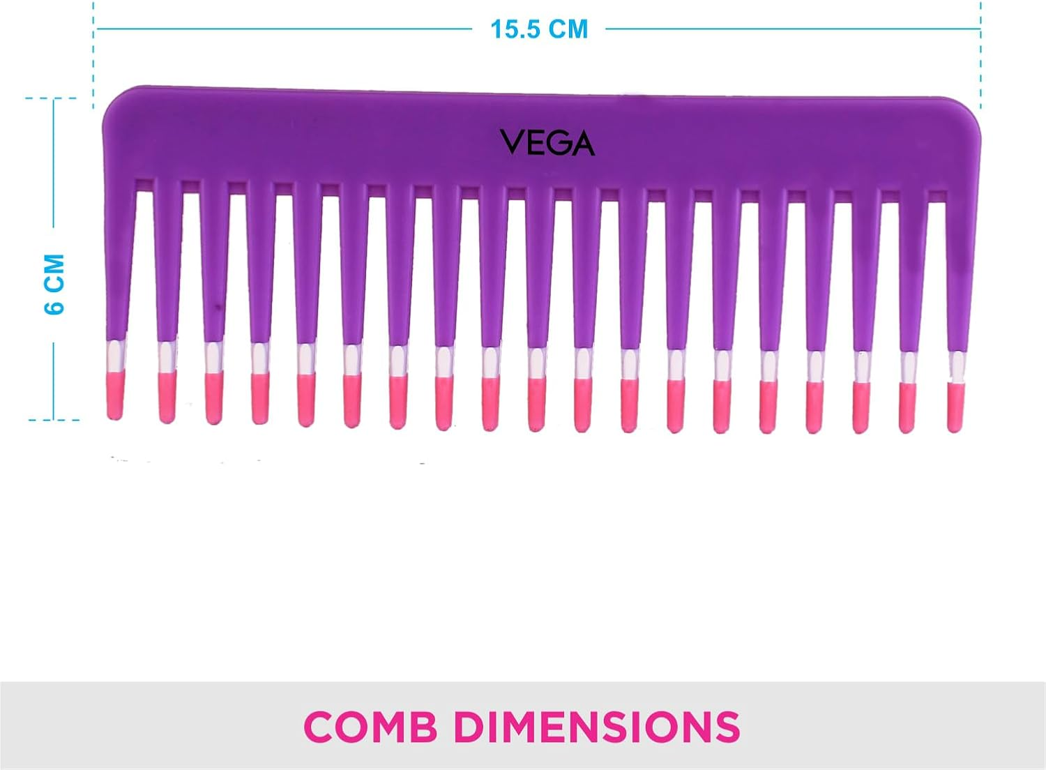 VEGA Shampoo Comb, Purple (Pack of 2) image number 3