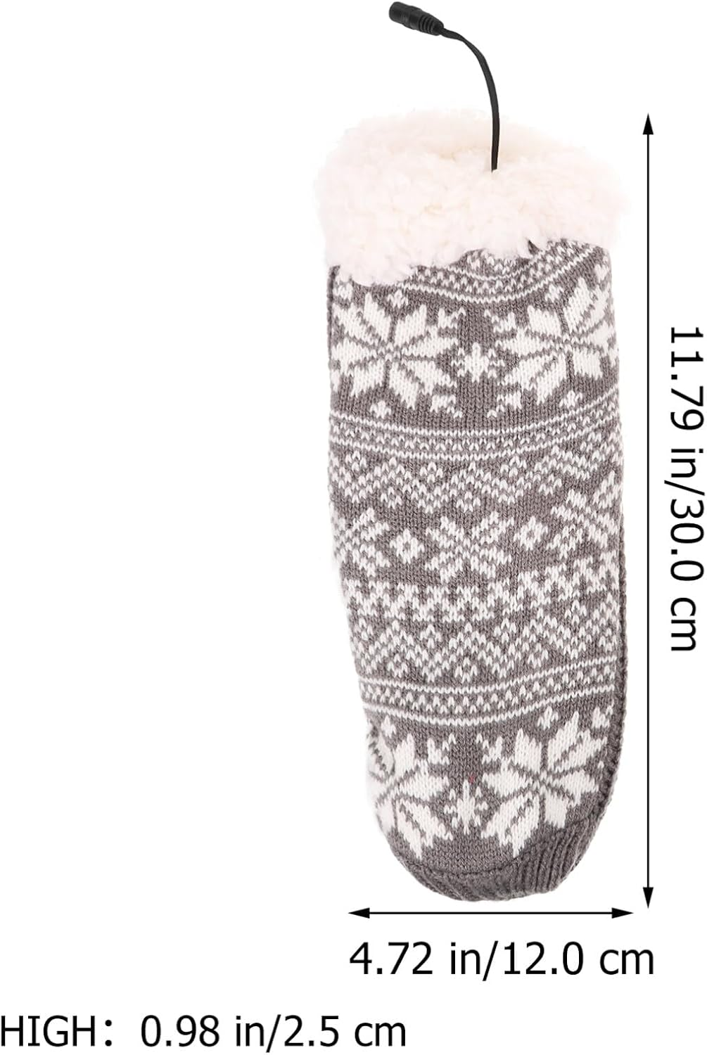 LIFKOME 1 Pair Heated Socks, USB Rechargeable Socks Foot Warmer Socks Plush Thermal Slippers Socks for Cold Weather Outdoor Work Sports Camping Skiing Fishing image number 6