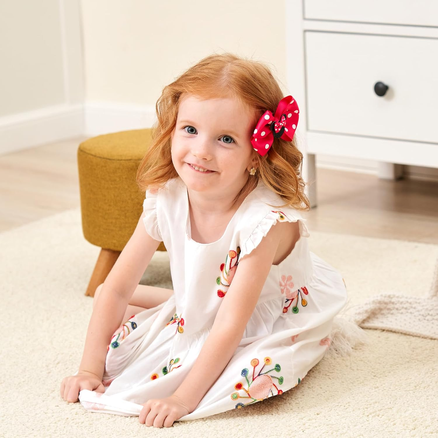 Baby Hair Accessory Set: 6 Piece Mouse Ear Bows and Clips for Girls, Women - Birthday, Party, or Everyday Wear - Pack-3 image number 3