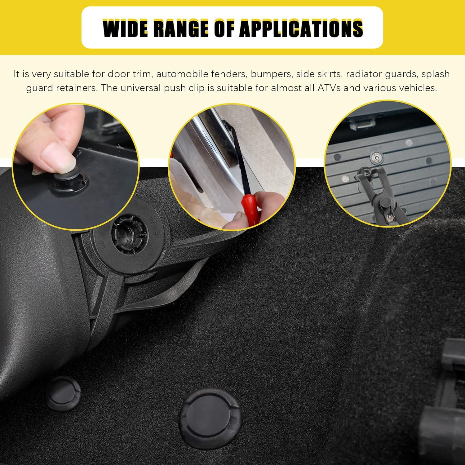 103 Pcs Push-Type Bumper Fasteners Rivet Clips Assortment Kit with 6 Size Door Trim Panel Clips, 30 and 80 Degree Angled Push Pin Pliers, Fastener Removal Tool for Car image number 3