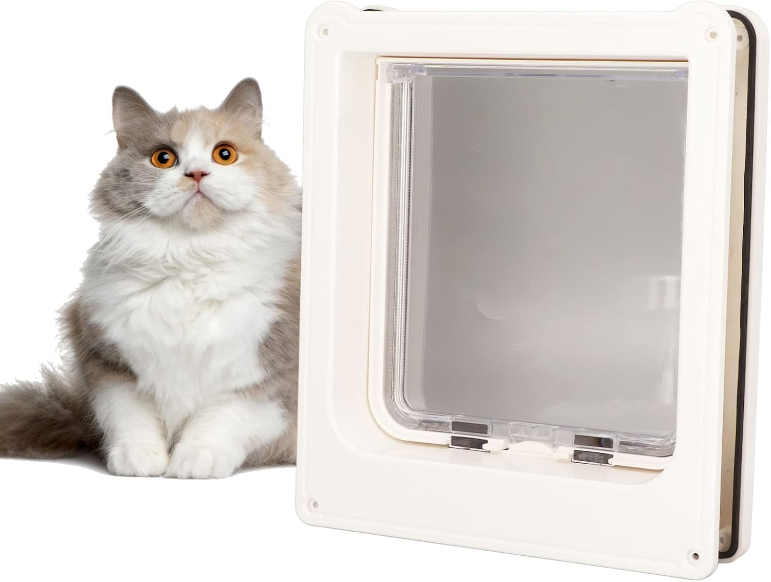 Pet Flap Door Magnetic Lockable 4 Modes Noiseless Automatic Cat Door for Cattery Pet Cage, Strong and Durable Pet Door for Cats, Kitty Door image number 3