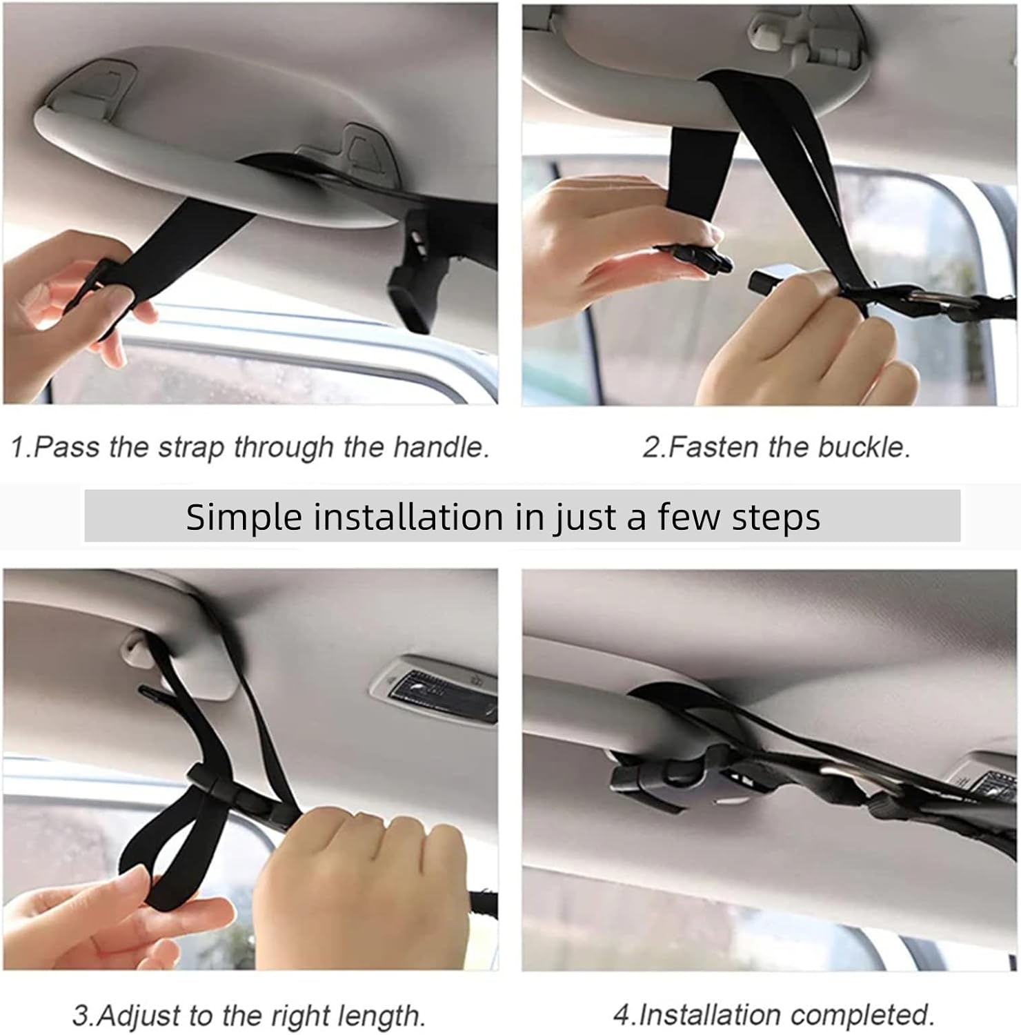 SUV Ceiling Cargo Net Pocket, Adjustable Double Large Car Ceiling Storage Net with 2 Seat Hooks, Mesh Car Roof Organizer Long Trip Storage Bag for SUV Long Trip Camping (Black) image number 6