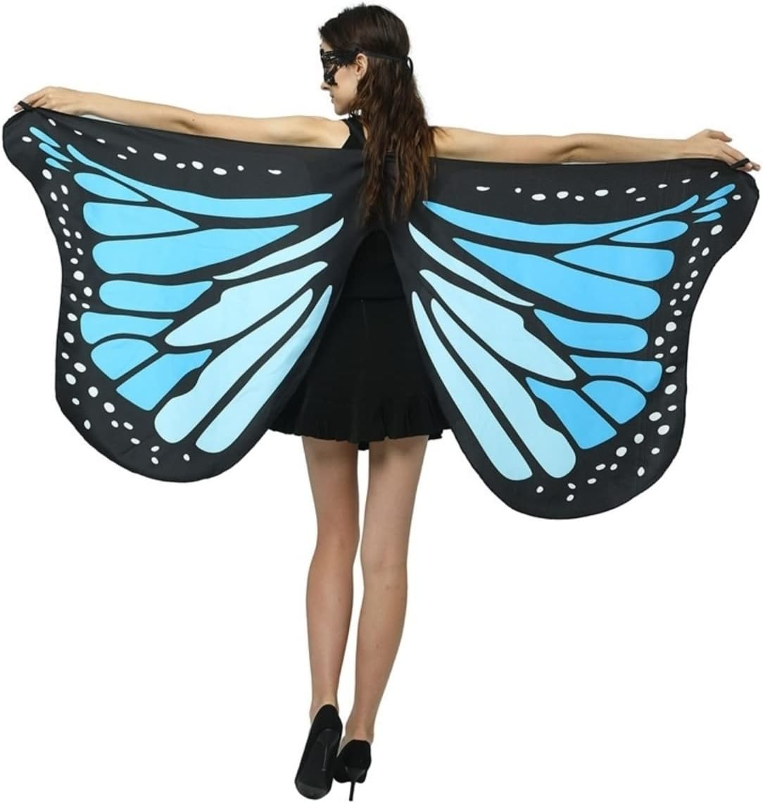Costume Bay Woman'S Soft Fabric Multicolour Butterfly Wings Cape Scarf Wrap Printing Shawl Butterfly Fairy Ladies Halloween Dress up Cape Ladies Costume Accessory