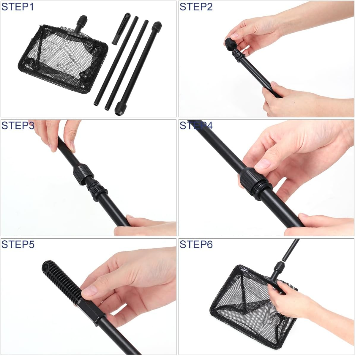 POPETPOP Fish Catching Net- Telescopic Landing Net, Fishing Net Freshwater for Fish Tank Aquarium Lakes Ponds image number 1